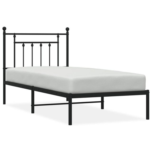 furnicato Bettgestell mit Kopfteil Metall Schwarz 90x190 cm (1-tlg) günstig online kaufen