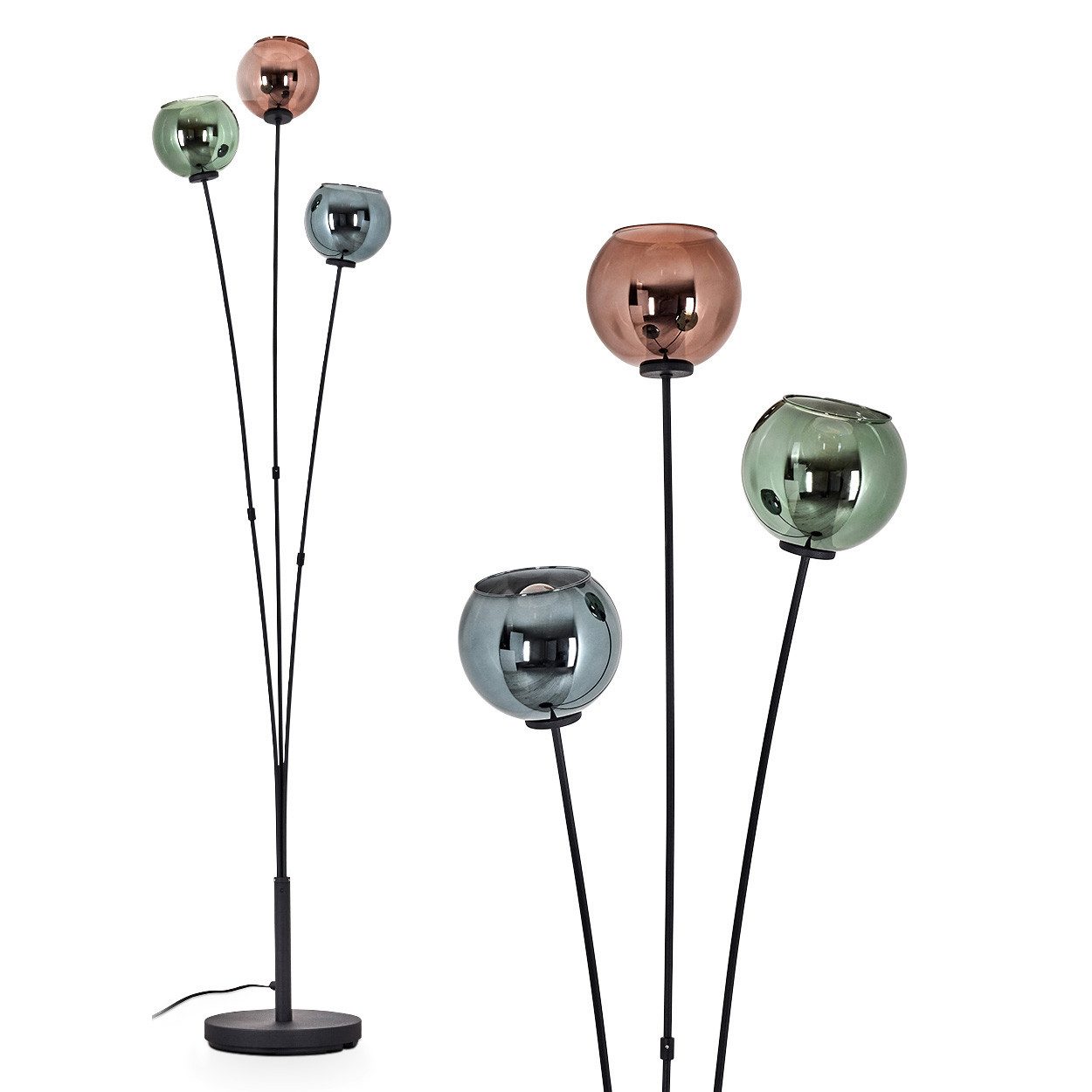 hofstein Stehlampe Stehlampe aus Metall/Glas in günstig online kaufen
