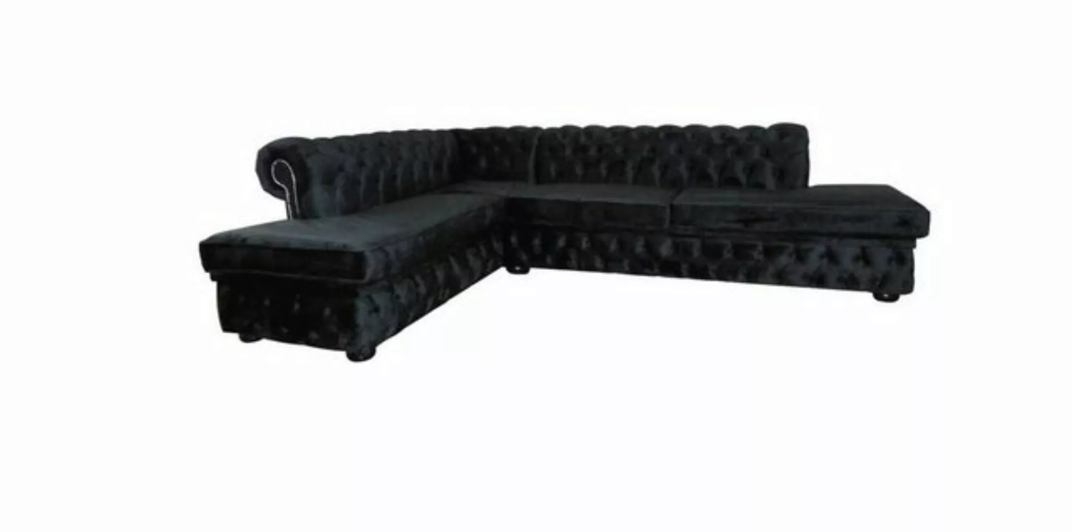 JVmoebel Ecksofa Hellblau Ecksofa Hocker Big Textil Stoff Chesterfield Sofa günstig online kaufen