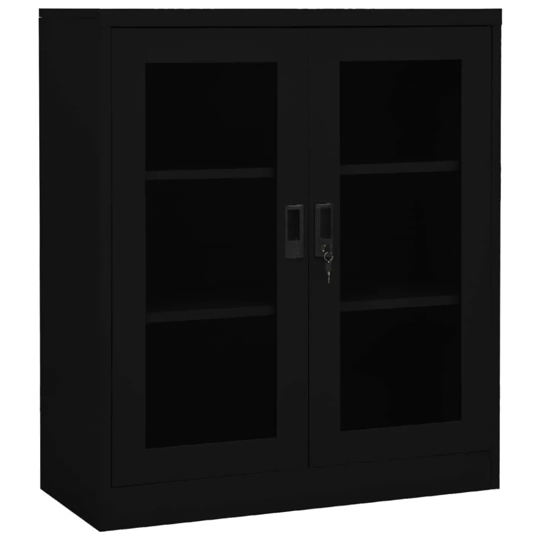 Büroschrank Schwarz 90x40x105 Cm Stahl günstig online kaufen