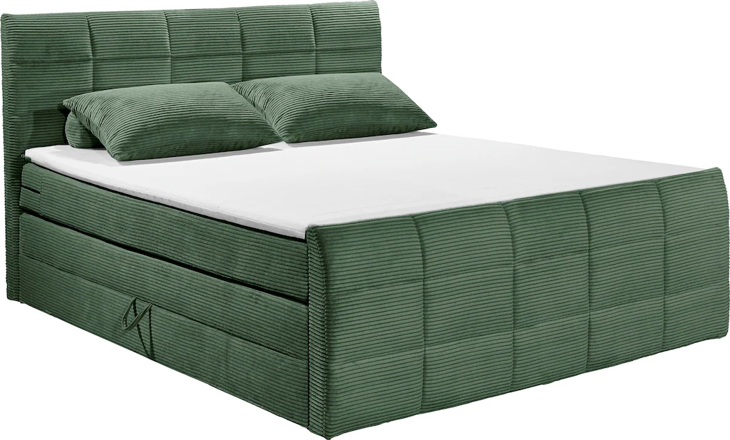 ED EXCITING DESIGN Boxspringbett "Bolivia", harte Seite mit Kokosmatte, wei günstig online kaufen