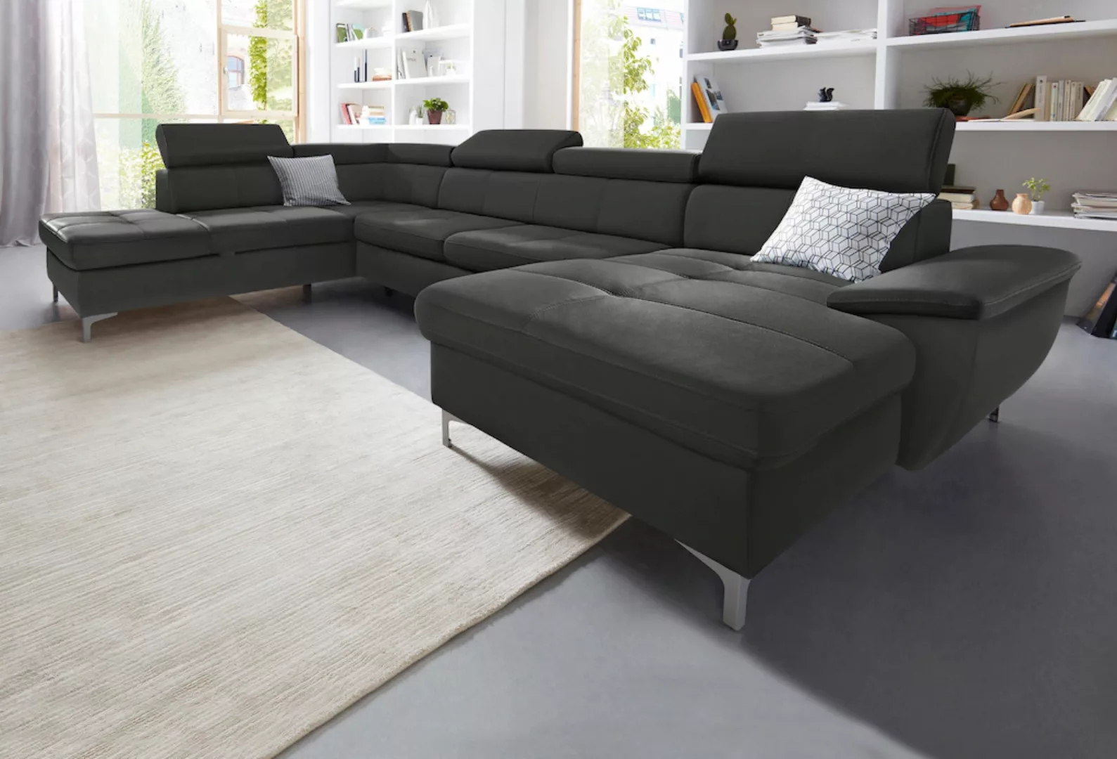 exxpo - sofa fashion Wohnlandschaft "Azzano, U-Form", wahlweise mit Bettfun günstig online kaufen