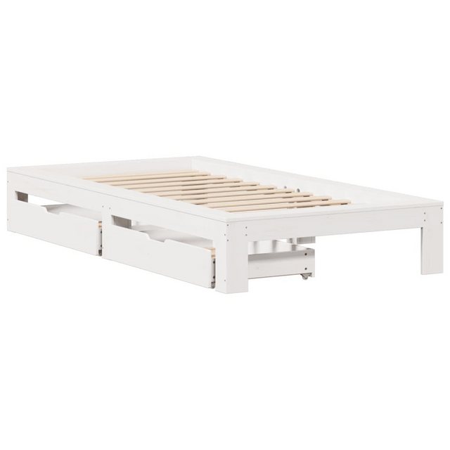 vidaXL Bett Massivholzbett ohne Matratze Weiß 75x190 cm Kiefernholz günstig online kaufen