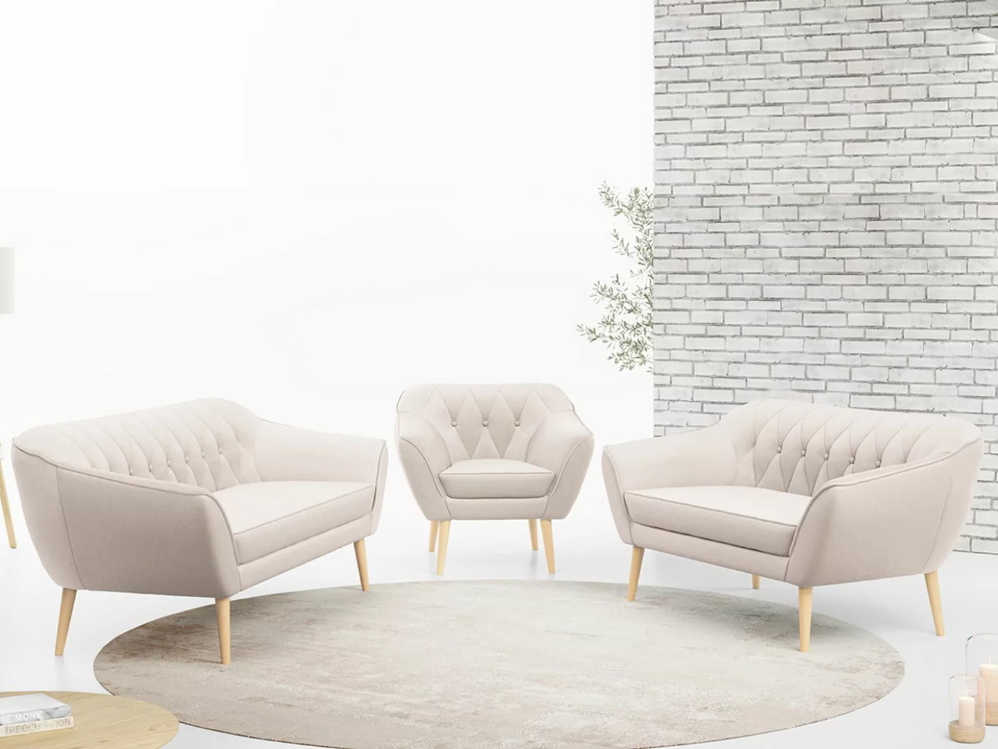 MKS MÖBEL Sofa PIRS 3 2 1, Moderne Sofa Set, Skandinavische Deko günstig online kaufen