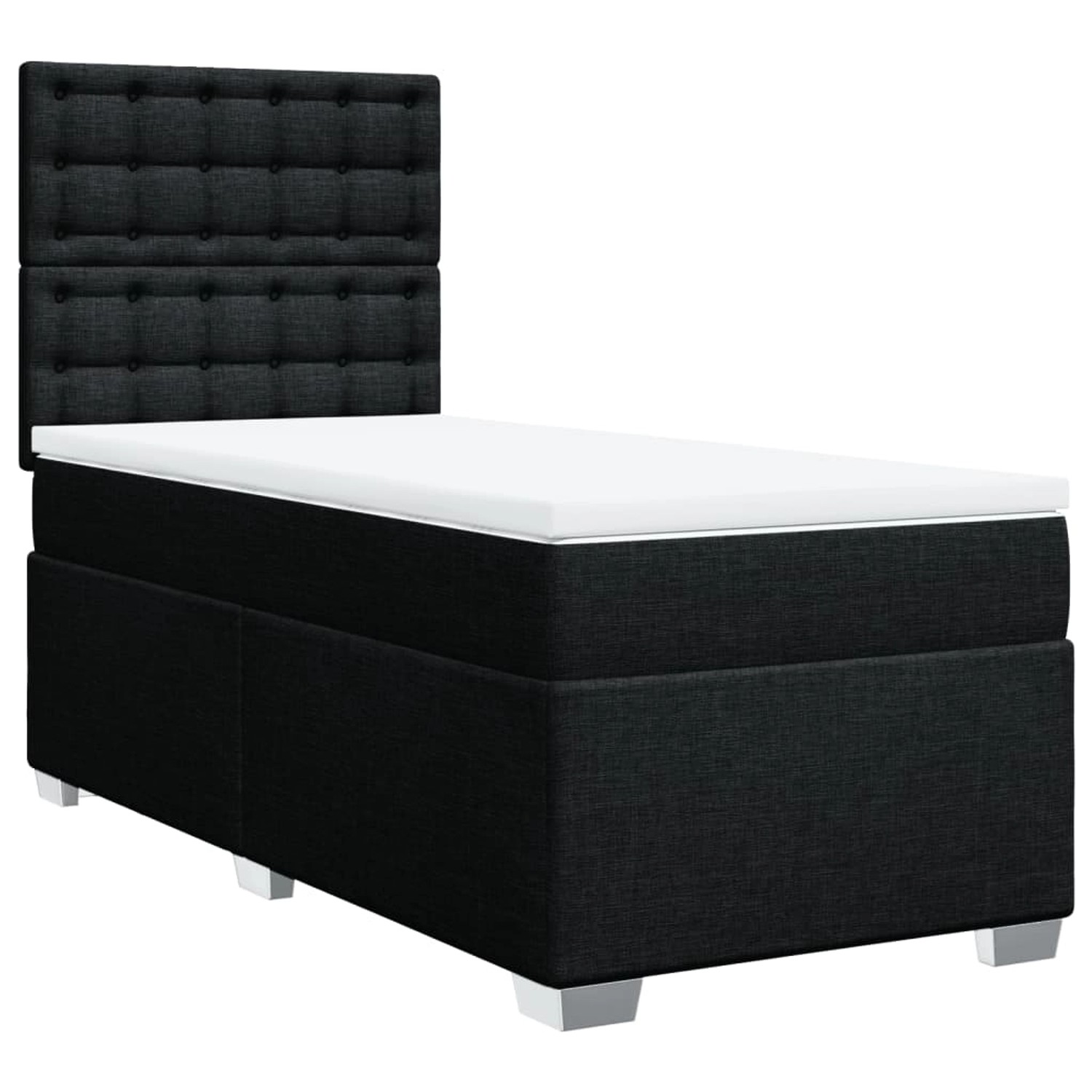 vidaXL Boxspringbett mit Matratze Schwarz 90x200 cm Stoff2097730 günstig online kaufen