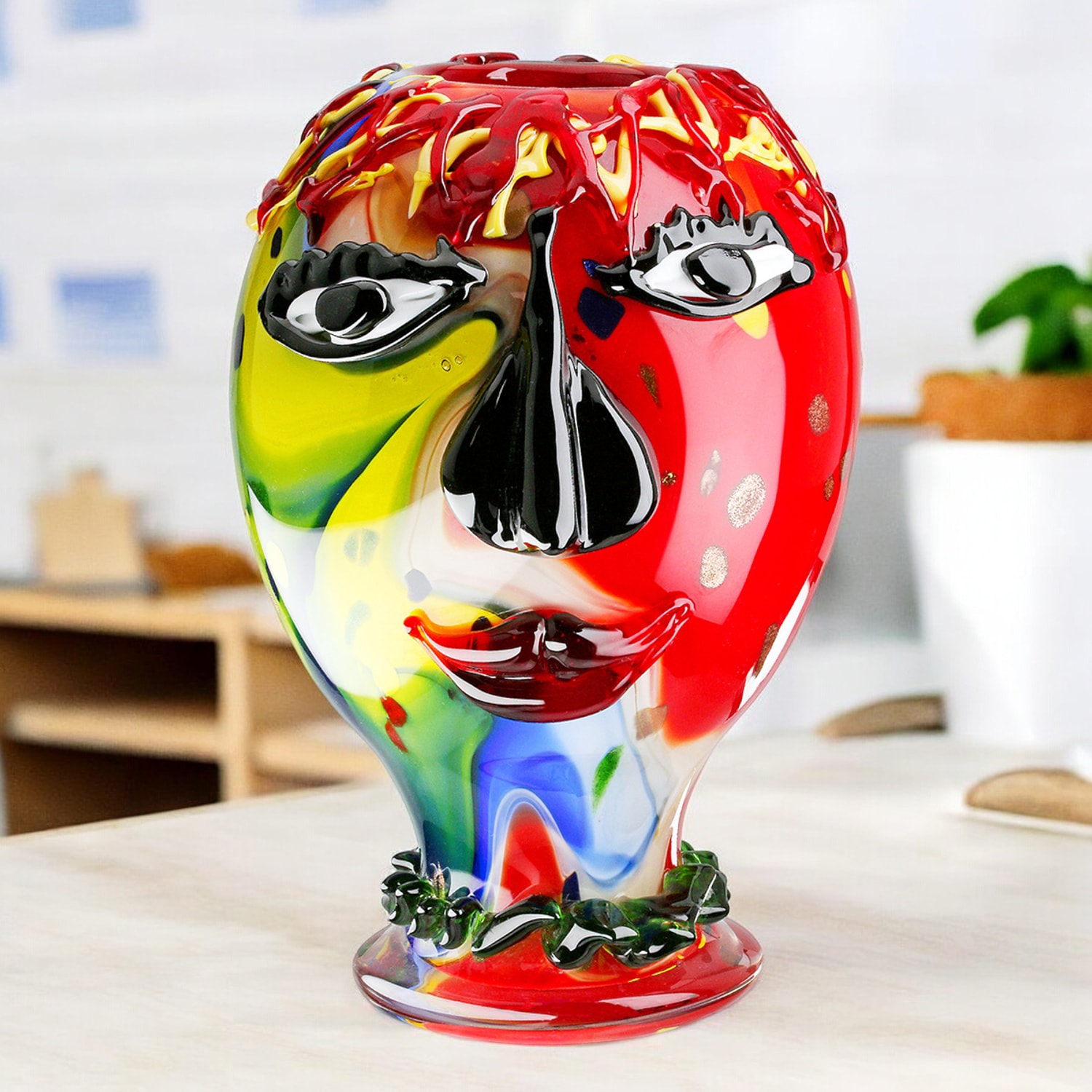 Casablanca by Gilde Tischvase »Gesichtsvaseb Andrew, mehrfarbig H.29 cm«, ( günstig online kaufen