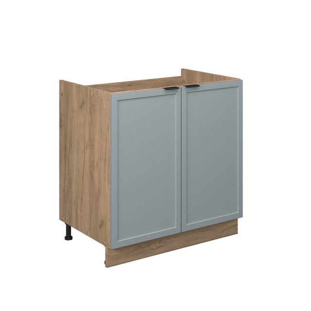 Vicco Spülenunterschrank Fame-Line, Hellblau-grau/Goldkraft Eiche, 80 cm oh günstig online kaufen