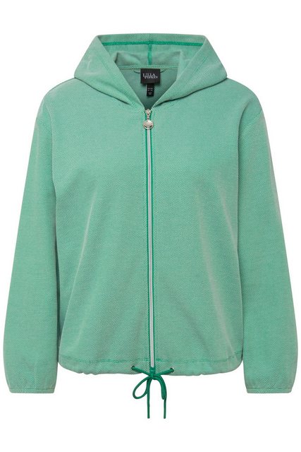 Ulla Popken Sweatjacke Hoodie-Jacke Sweat Struktur Tunnelzug Kapuze günstig online kaufen