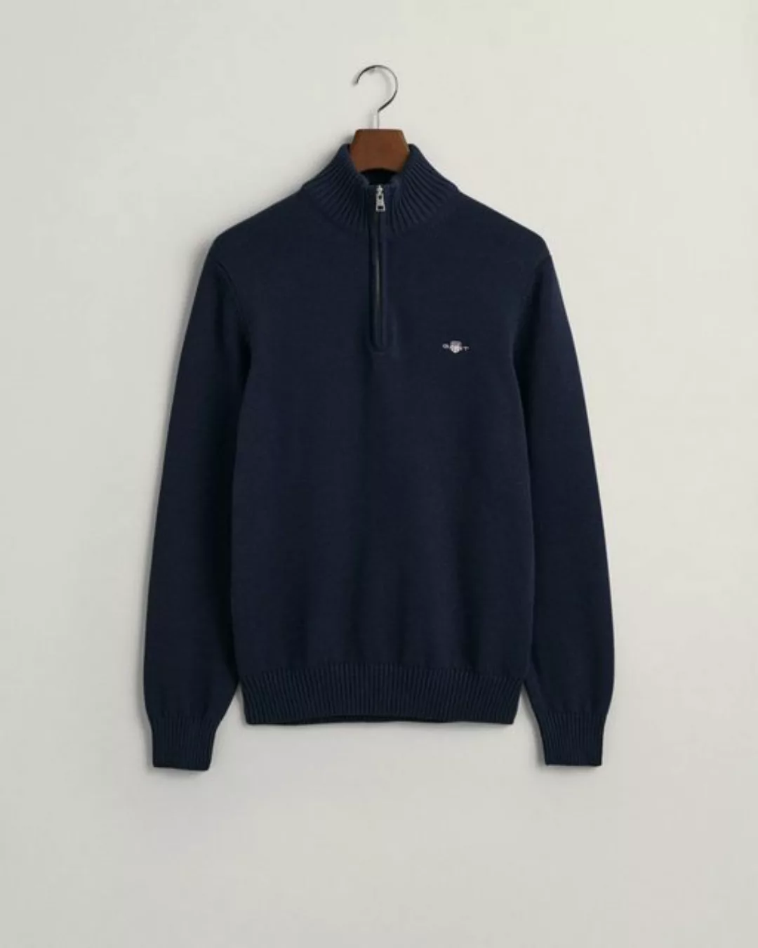 Gant Strickpullover CASUAL COTTON HALFZIP, EVENING BLUE günstig online kaufen