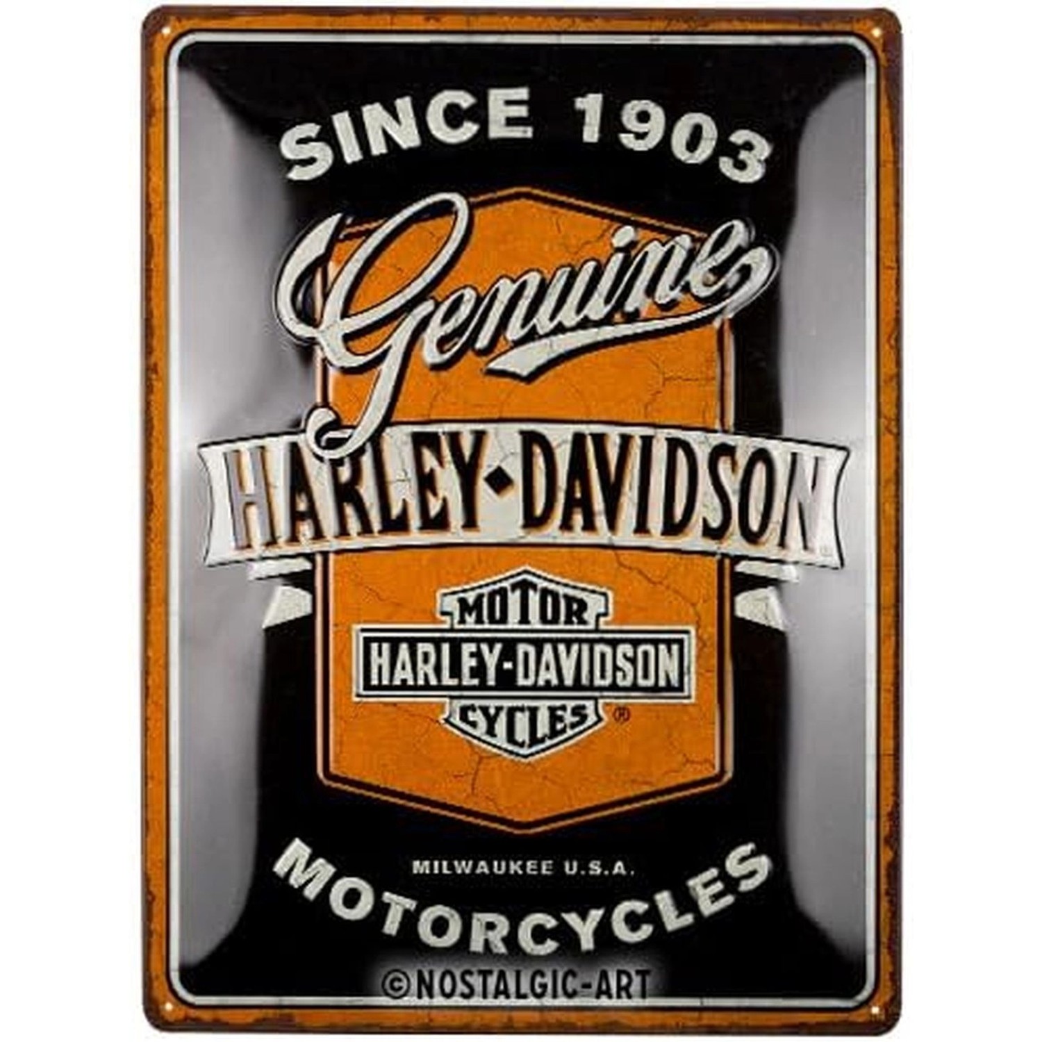 Nostalgic-Art Blechschild 30 x 40 cm - Harley-Davidson - Genuine Motorcycle günstig online kaufen