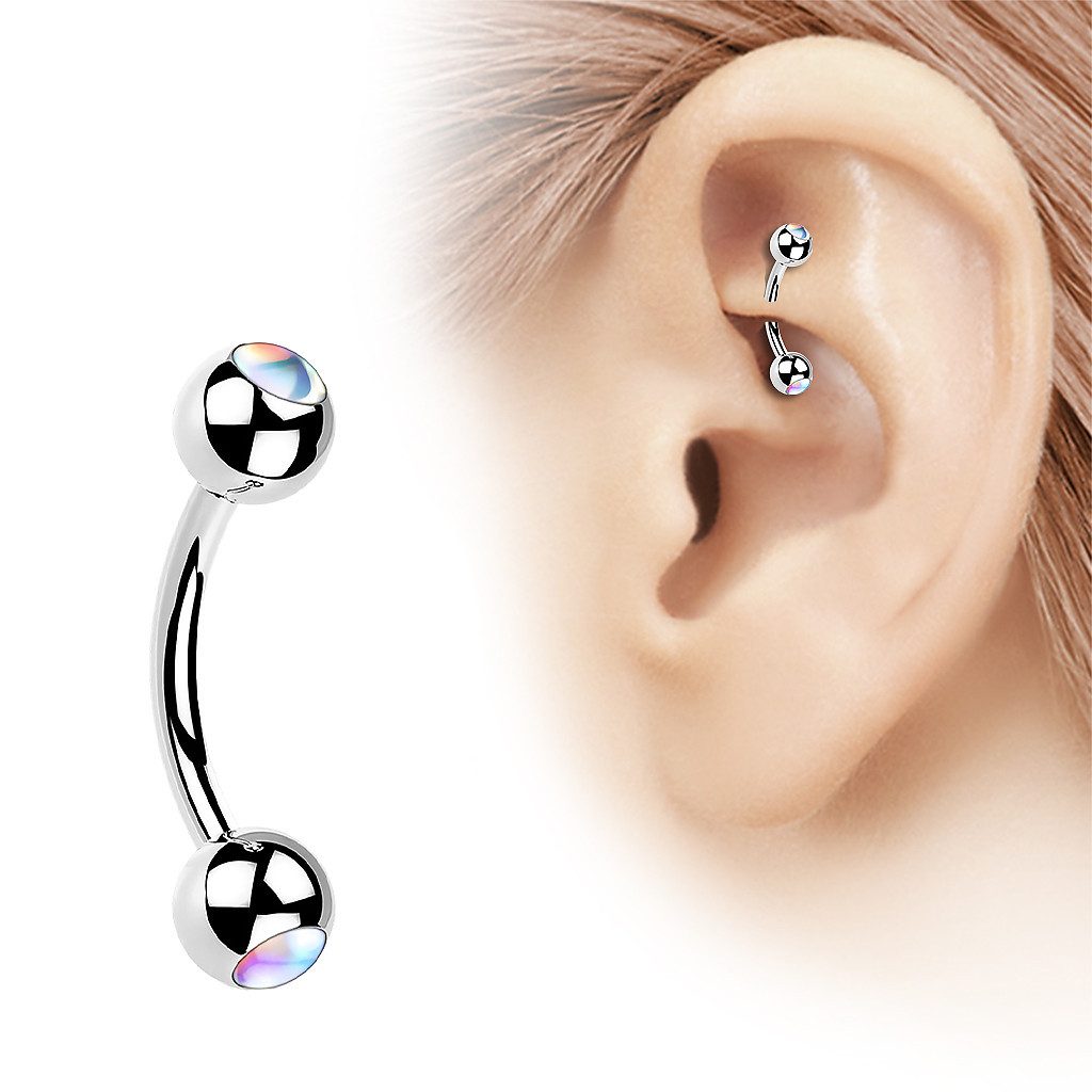 Taffstyle Piercing-Set Augenbrauenpiercing Banane schillernden Kristall günstig online kaufen