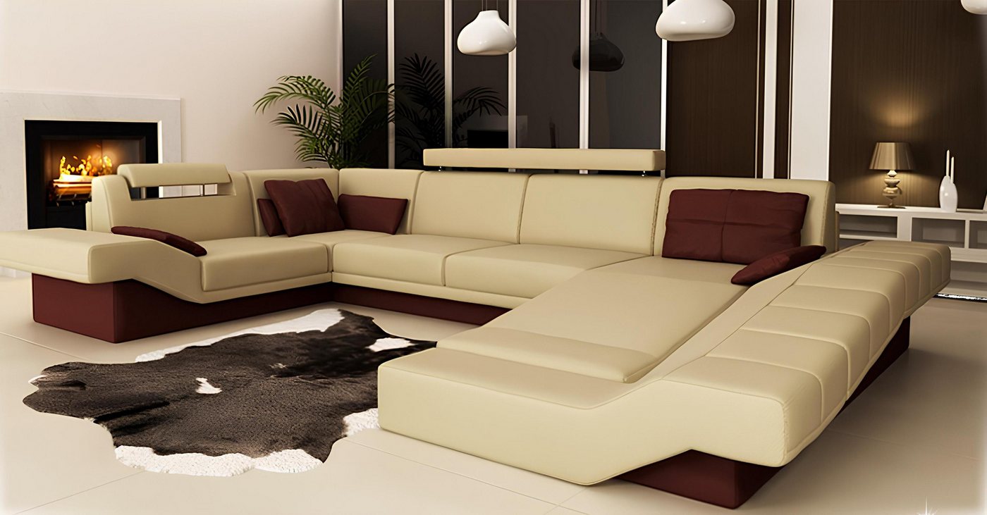 Xlmoebel Ecksofa Neue Eck-Couch mit USB-Anschluss in edlem Leder und Design günstig online kaufen