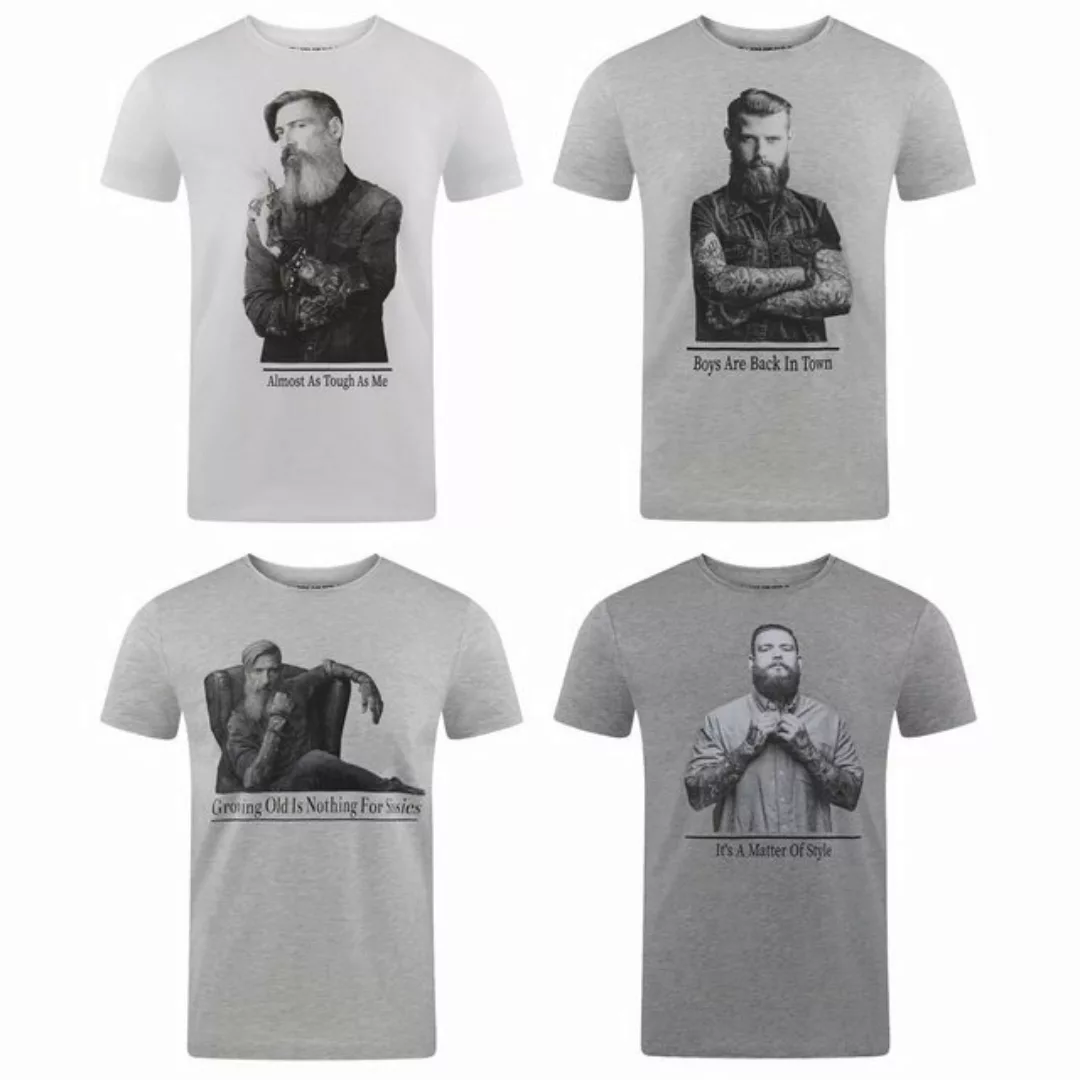 riverso T-Shirt Herren Fotoprintshirt RIVHarald Regular Fit (4-tlg) Kurzarm günstig online kaufen