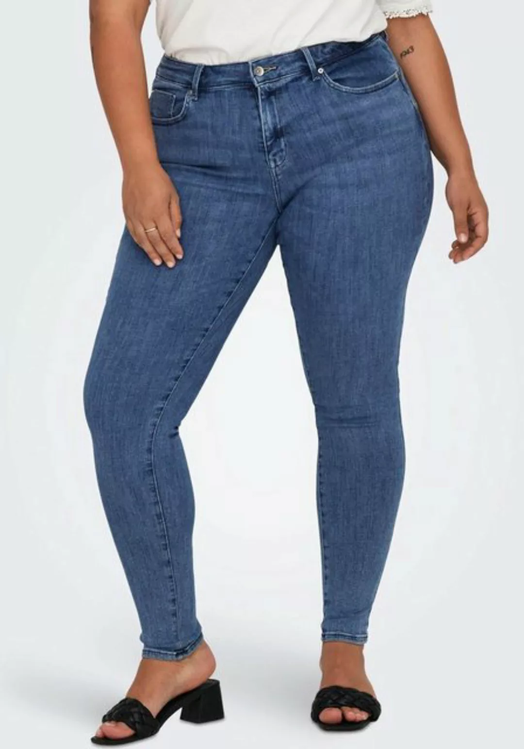 Carmakoma by Only Damen Jeans CARPOWER REA2981 - Skinny Fit - Blau - Dark M günstig online kaufen