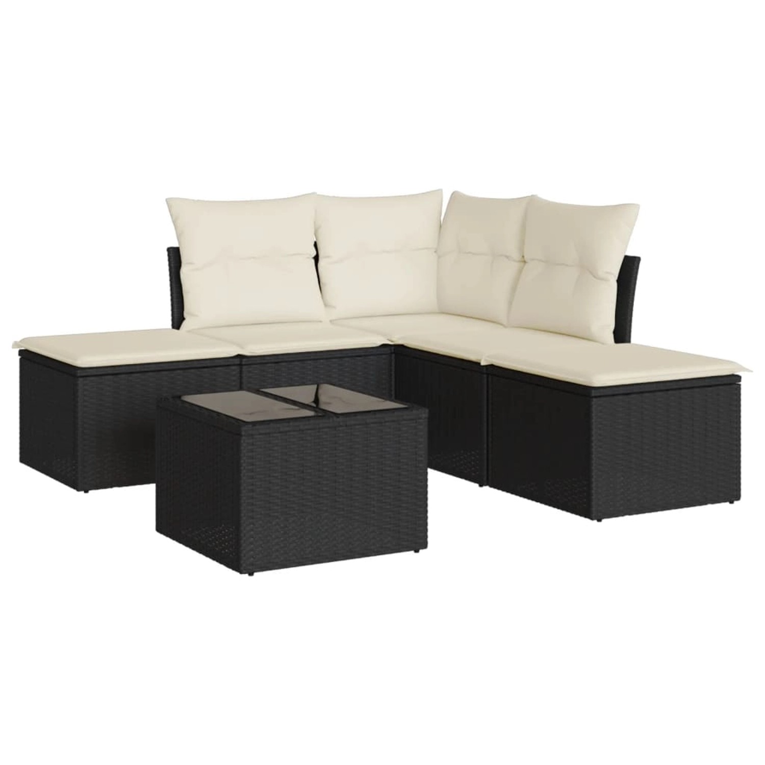 vidaXL 6-tlg Garten-Sofagarnitur mit Kissen Schwarz Poly Rattan Modell 84 günstig online kaufen