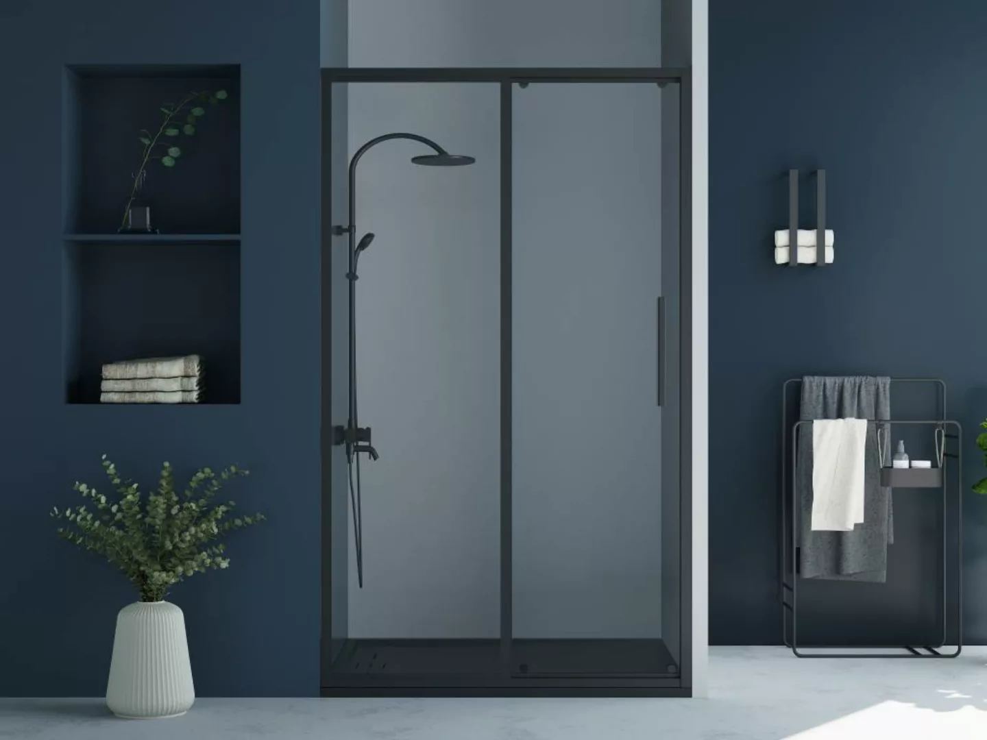 Duschtrennwand Seitenwand Schiebetür Industriel-Stil - 120 x 195 cm - Schwa günstig online kaufen