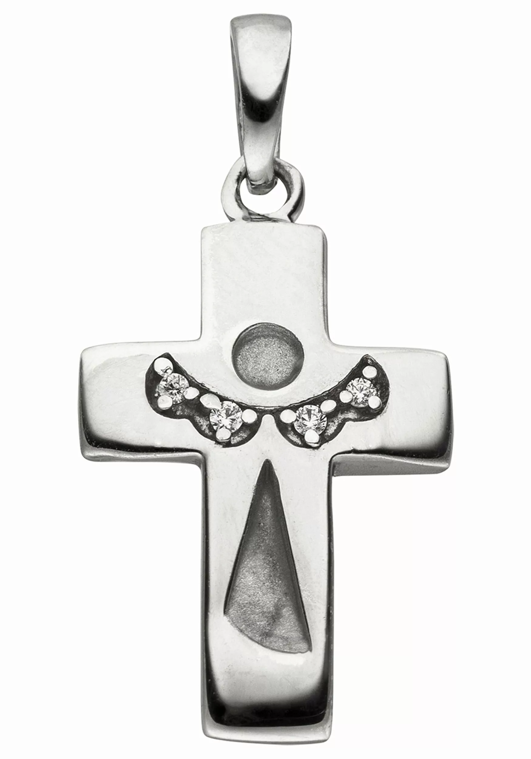 JOBO Kettenanhänger "Anhänger Kreuz mit Schutzengel", 925 Silber mit Zirkon günstig online kaufen
