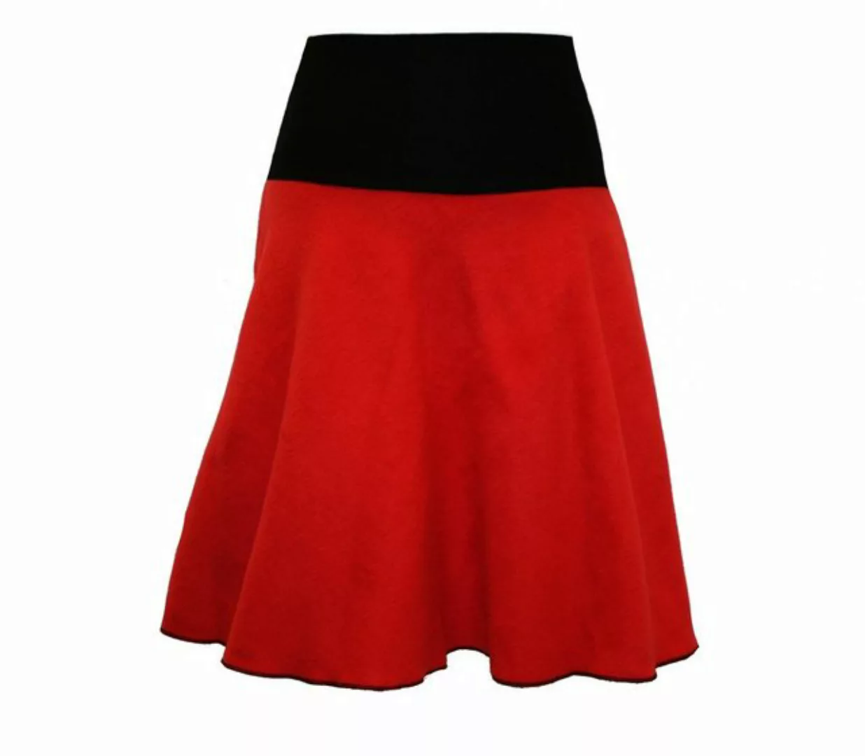 dunkle design A-Linien-Rock Rot Fleece 57cm elastischer Bund günstig online kaufen