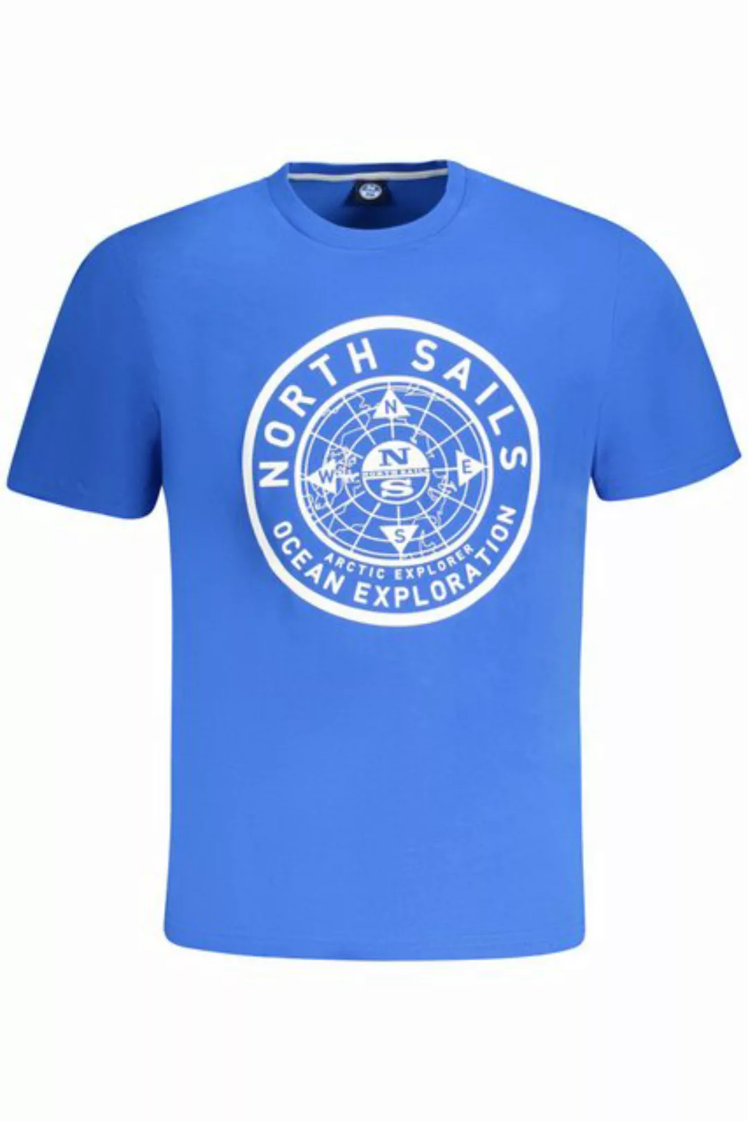 North Sails T-Shirt Herren Kurzarm T-Shirt Blau mit Rundhals und Logo günstig online kaufen