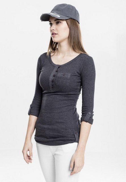 URBAN CLASSICS Langarmshirt "Urban Classics Damen Ladies Long Rib Pocket Tu günstig online kaufen