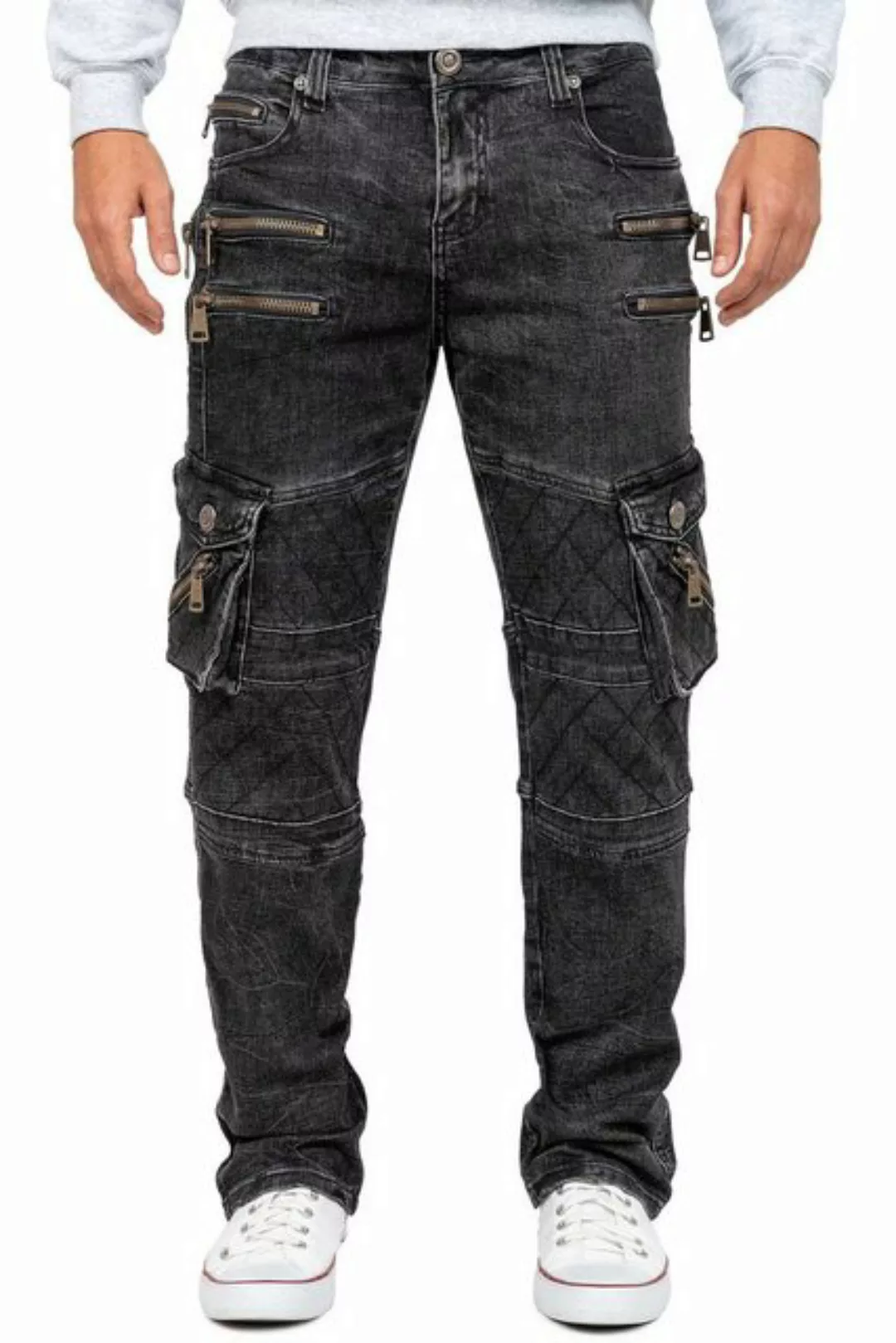 Kosmo Lupo 5-Pocket-Jeans Auffällige Herren Hose BA-KM060-1 Schwarz W34/L34 günstig online kaufen
