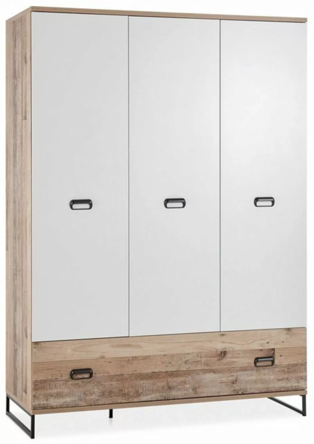 Begabino Kleiderschrank RONNY, B 143 x H 201 cm, Old Style hell Dekor, mit günstig online kaufen