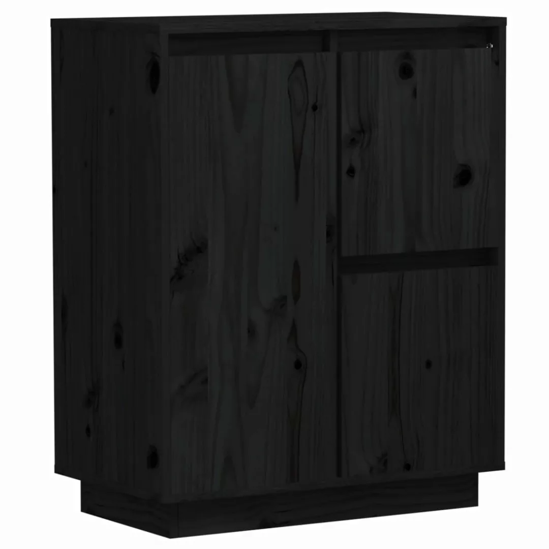 Vidaxl Sideboard Schwarz 60x34x75 Cm Massivholz Kiefer günstig online kaufen