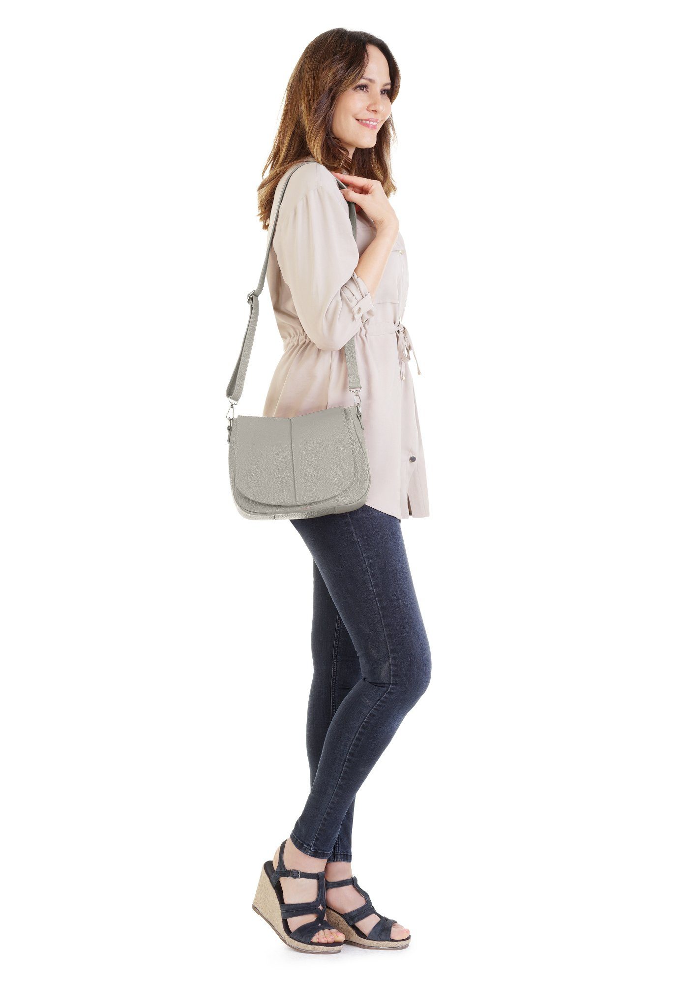 Cluty Umhängetasche, echt Leder, Made in Italy günstig online kaufen