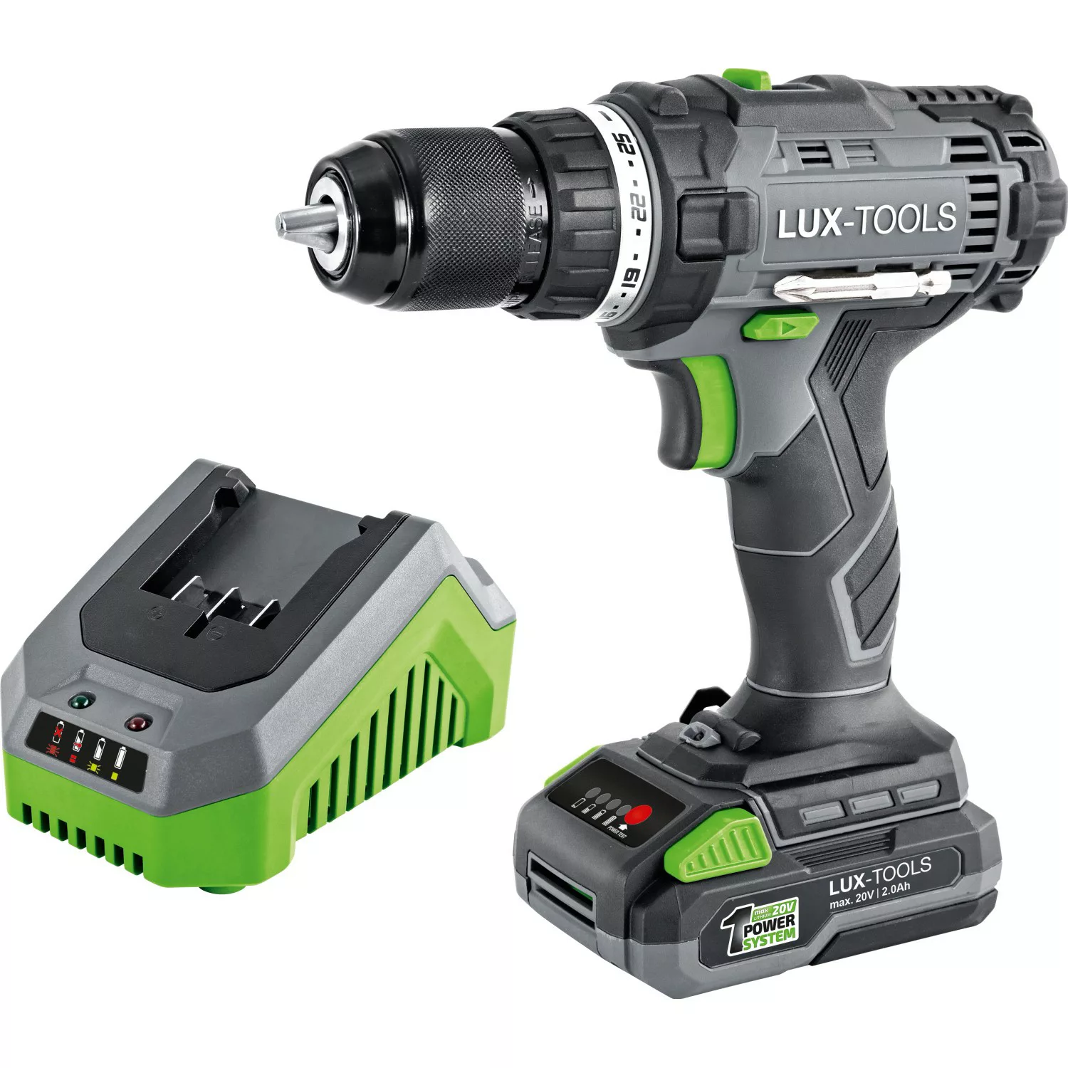 LUX Akku-Bohrschrauber-Set 1 PowerSystem A-BS-20 günstig online kaufen
