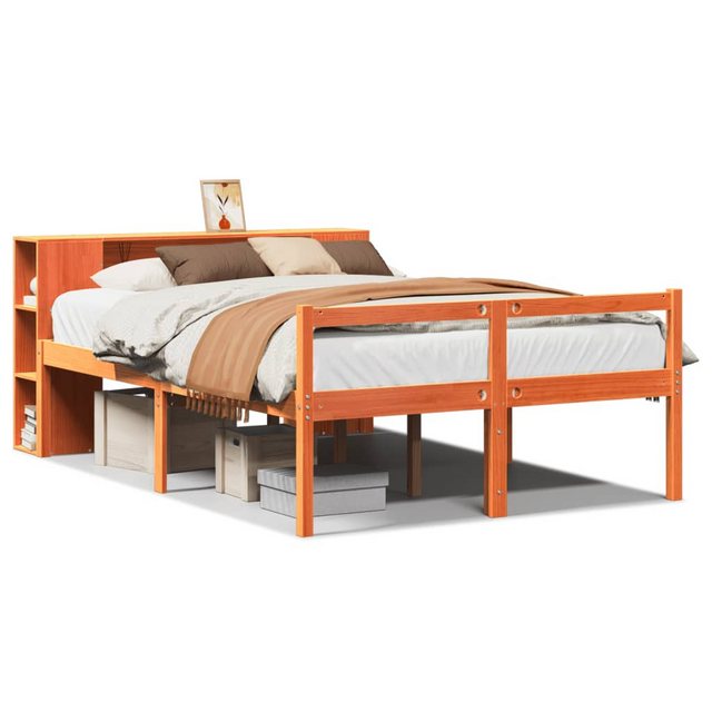 vidaXL Bett, Massivholzbett ohne Matratze Wachsbraun 160x200 cm Massivholz günstig online kaufen