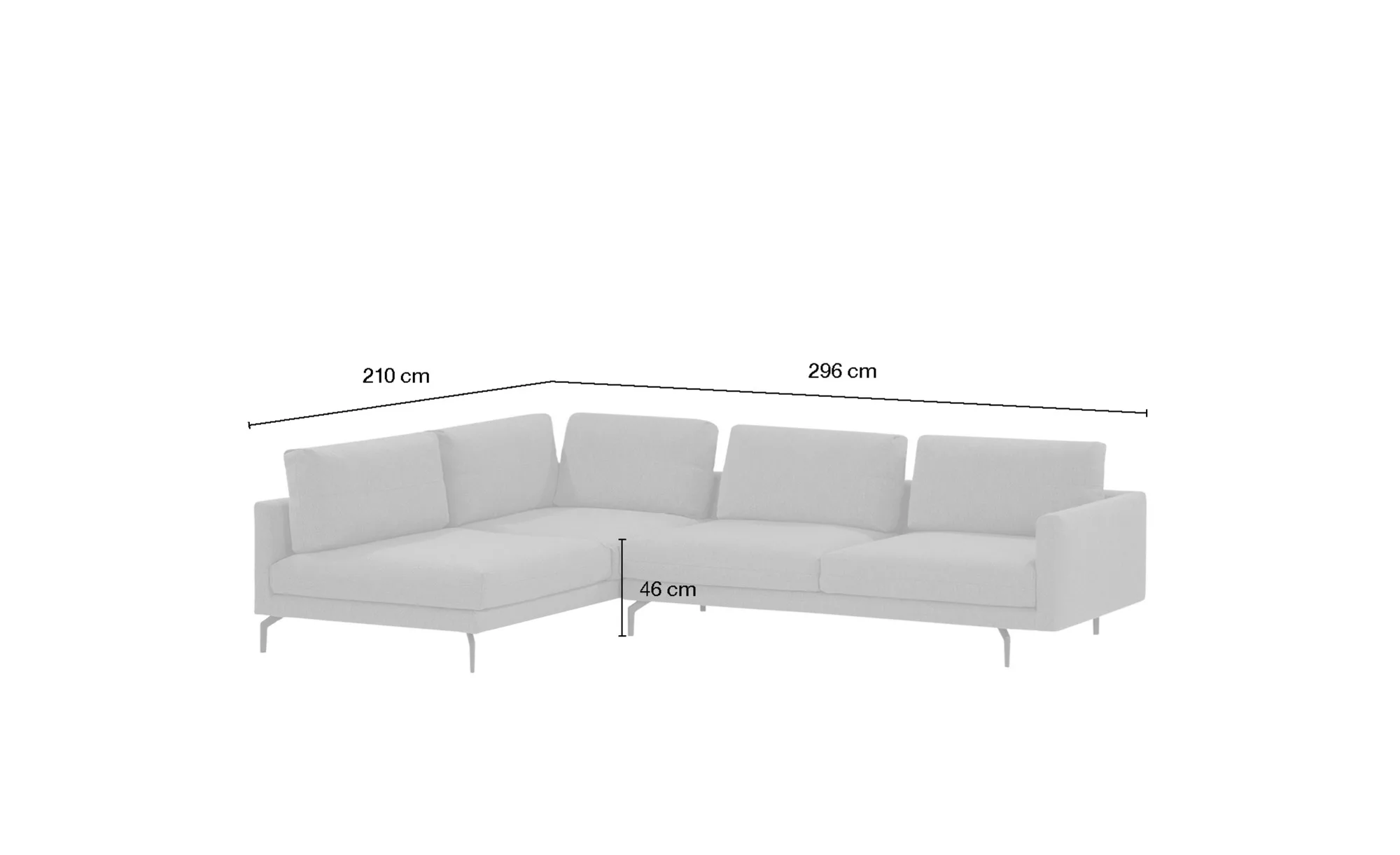 hülsta Sofa Ecksofa  HS 414 ¦ grau ¦ Maße (cm): B: 296 H: 88 T: 210 Polster günstig online kaufen