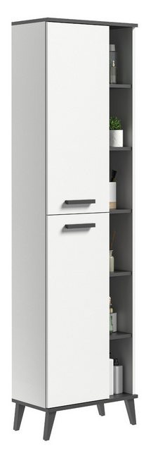 Inn.Furn Hochschrank Linea (Badschrank in weiß und Anthrazit, 50 x 188 cm) günstig online kaufen