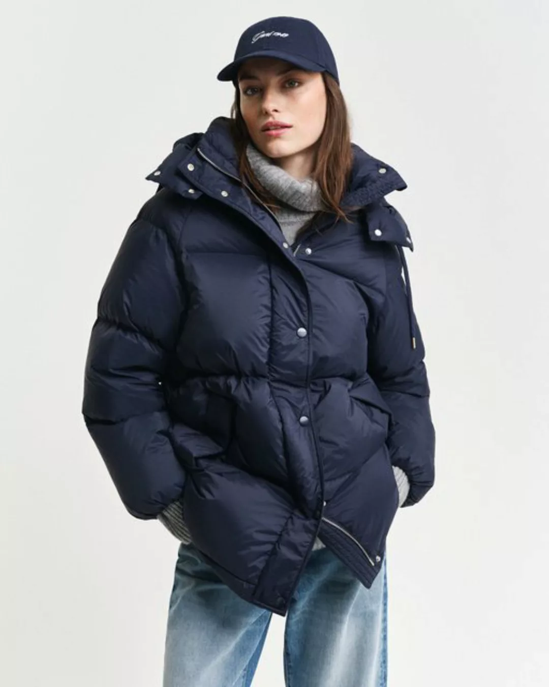 Gant Steppjacke "MID LENGTH DOWN JACKET", mit Kapuze, mit 2-Wege-Reißversch günstig online kaufen