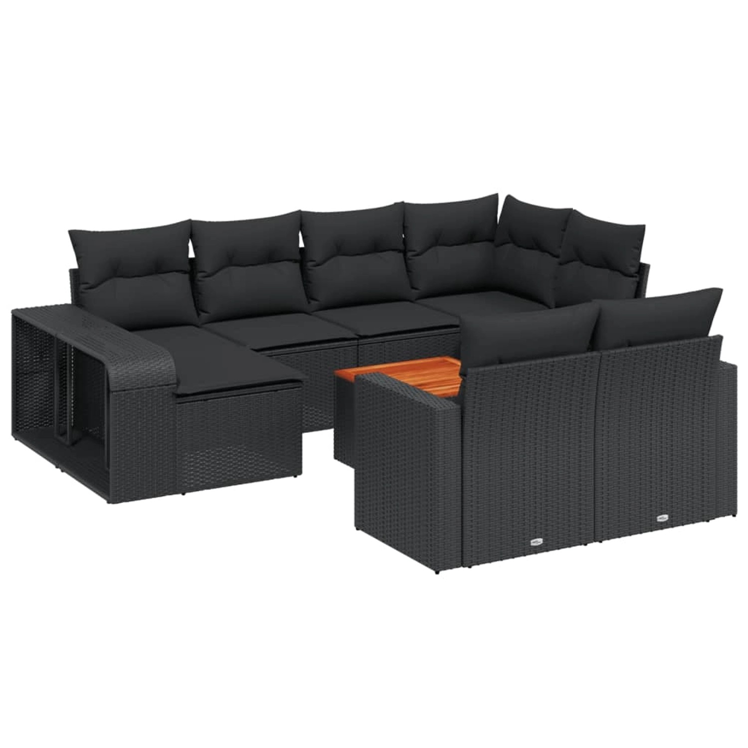 vidaXL 11-Tlg Garten-Sofagarnitur mit Kissen Schwarz Poly Rattan 3228915 günstig online kaufen