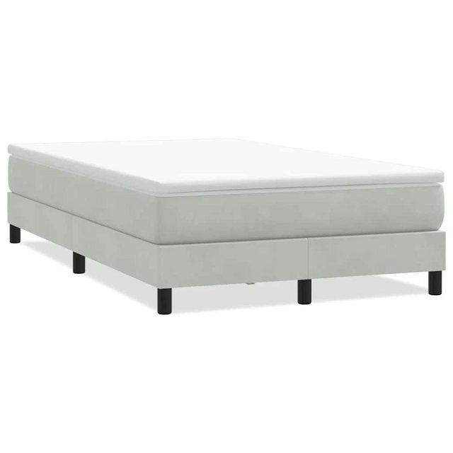 vidaXL Boxspringbett, Boxspringbett ohne Matratze Hellgrau 120x220 cm Samt günstig online kaufen