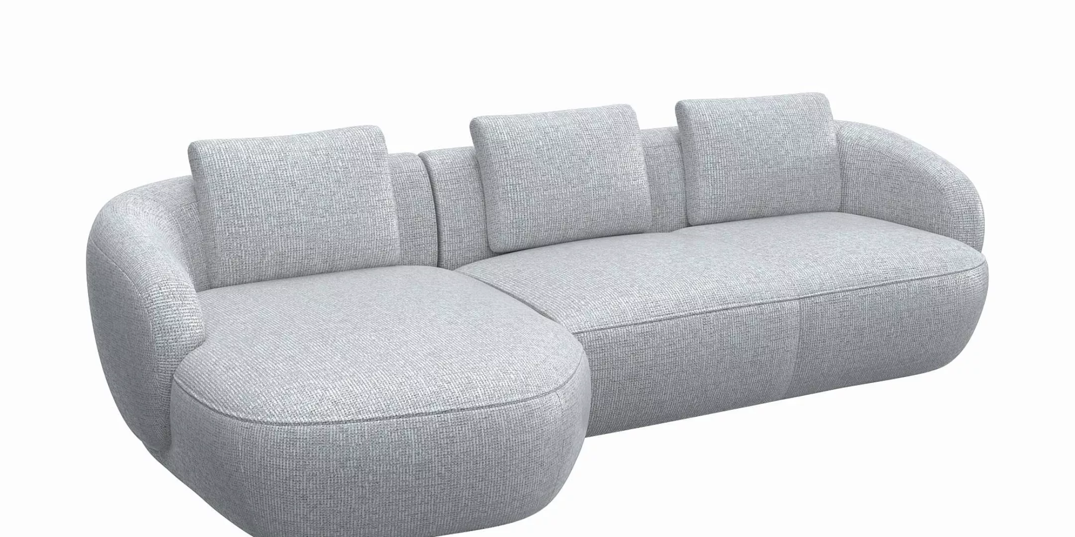 FLEXLUX Wohnlandschaft "Torino, rund, L-Form, Sofa-Ecke mit Recamiere, Long günstig online kaufen