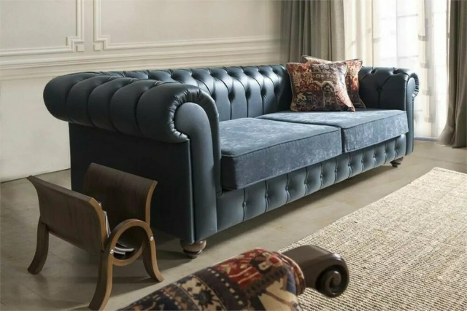 JVmoebel Chesterfield-Sofa, XXL Big Sofa Couch Chesterfield 240cm Polster günstig online kaufen