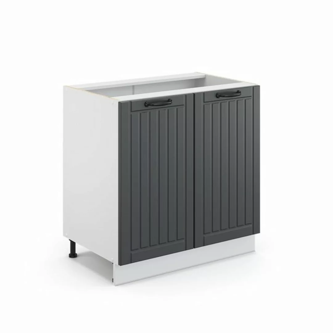 Vicco Spülenunterschrank Fame-Line, Anthrazit Landhaus/Weiß, 80 cm mit Rega günstig online kaufen