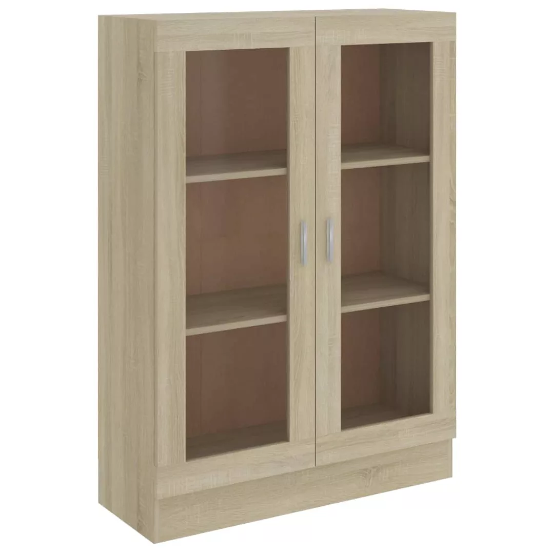 vidaXL Vitrine Bücherschrank Vitrinenschrank Vitrine Sonoma-Eiche 82,5x30,5 günstig online kaufen