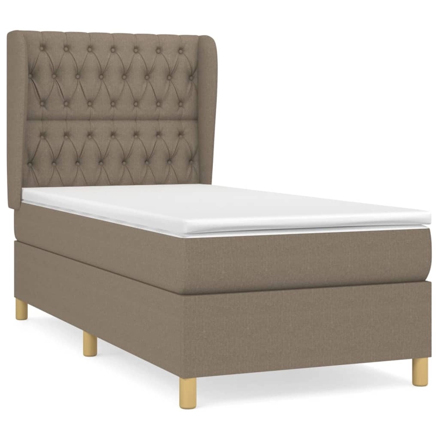 vidaXL Boxspringbett mit Matratze Taupe 100x200 cm Stoff1366892 günstig online kaufen