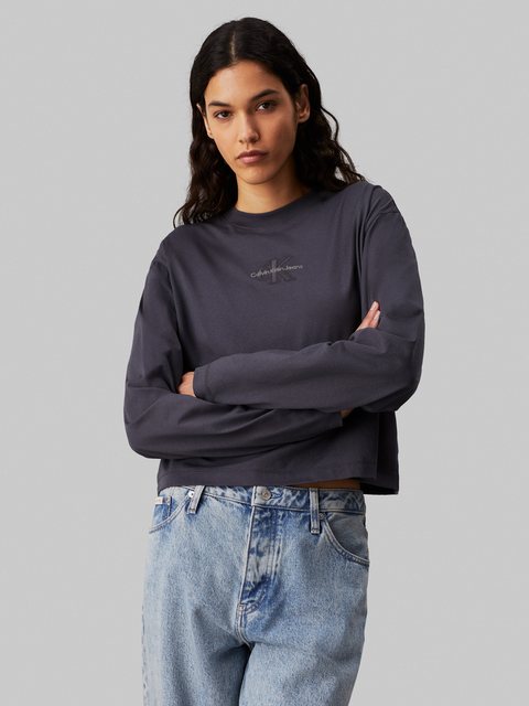 Calvin Klein Jeans Langarmshirt MONOLOGO LOOSE LS TEE mit Logostickerei günstig online kaufen