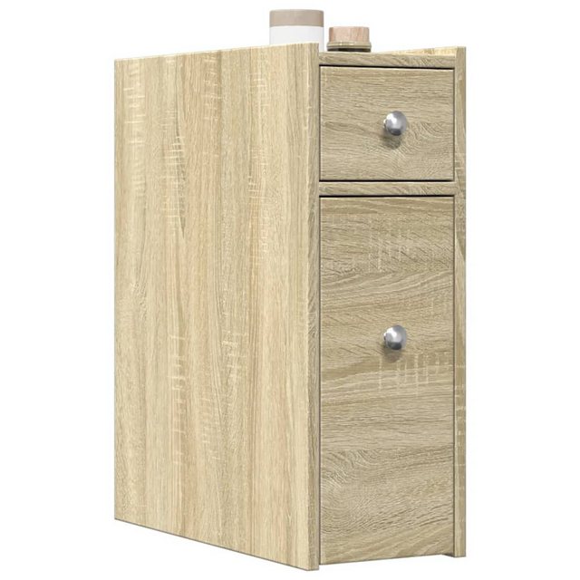 vidaXL Aktenschrank Badschrank Schmal mit Rollen Sonoma Eiche Spanplatte günstig online kaufen