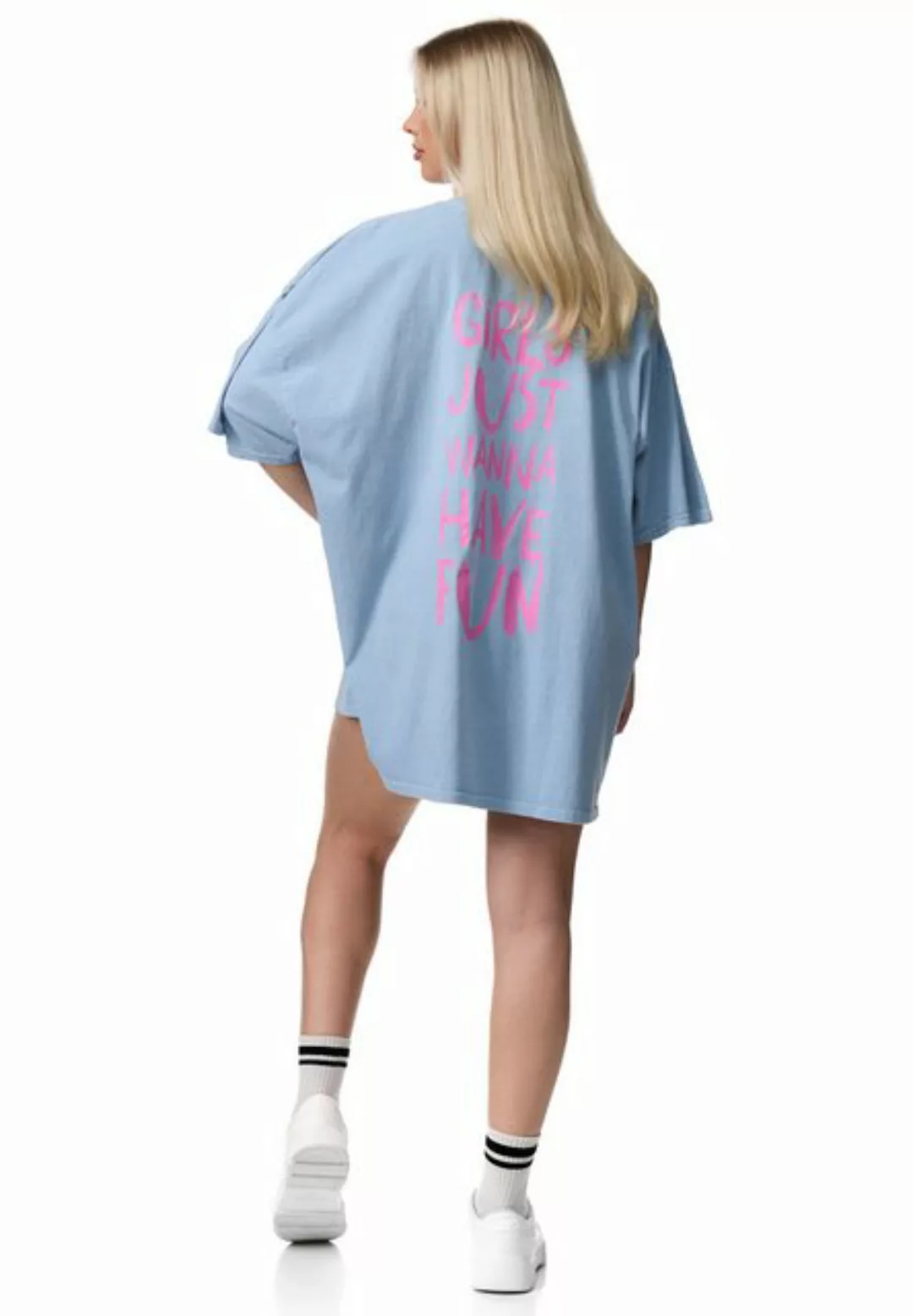 Worldclassca T-Shirt Worldclassca Oversized Girls Print T-Shirt lang Tee So günstig online kaufen