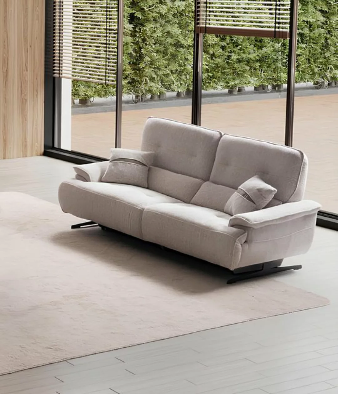 JVmoebel 3-Sitzer Sofa 3 Sitzer Beige Polster Sofas Design Luxus Textil Cou günstig online kaufen