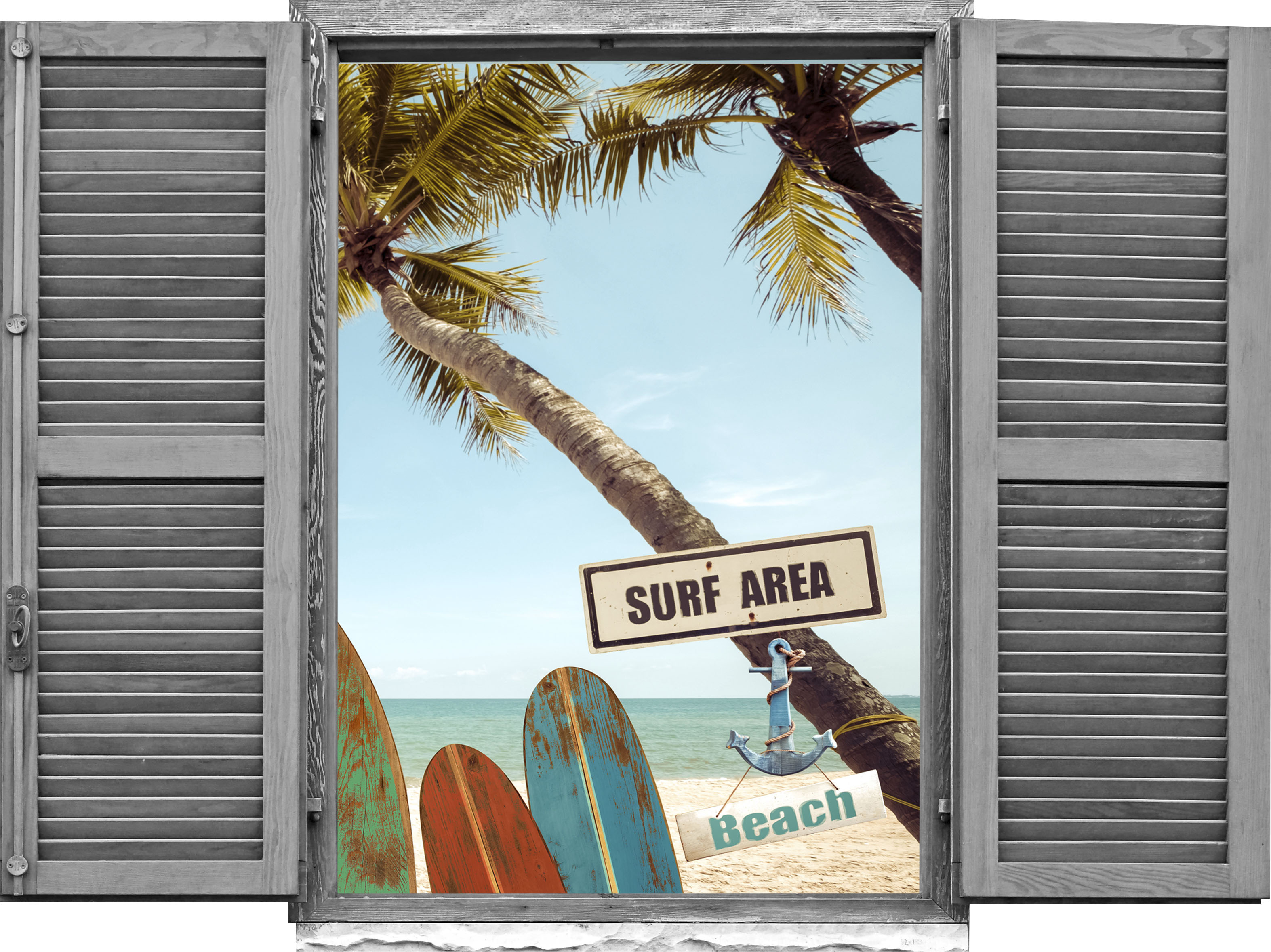 queence Wandtattoo "Surf Beach", (1 St.), Wandsticker, Wandbild, selbstkleb günstig online kaufen