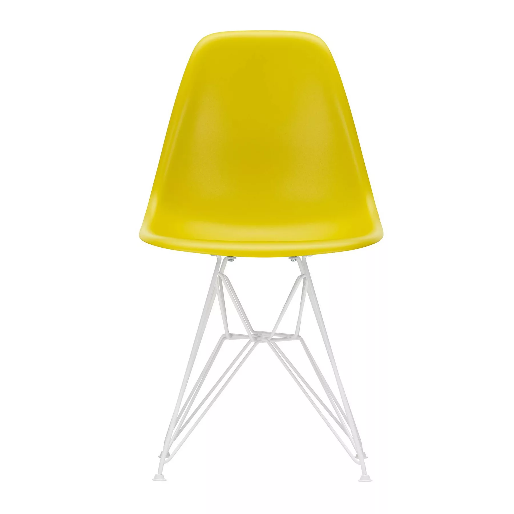 Vitra - Eames Plastic Side Chair DSR Gestell weiß - senfgelb/Sitzschale Pol günstig online kaufen