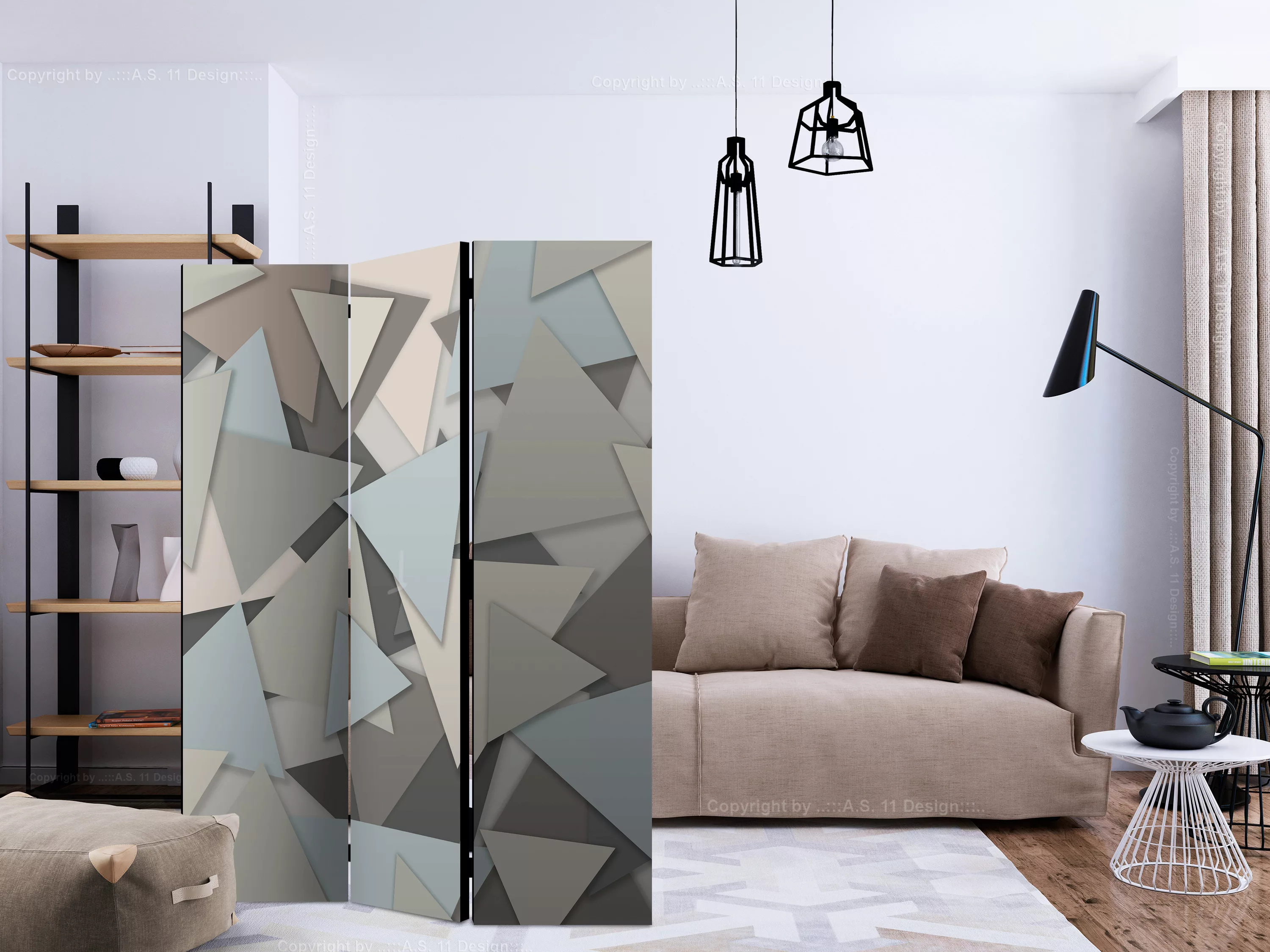 3-teiliges Paravent - Geometric Puzzle [room Dividers] günstig online kaufen