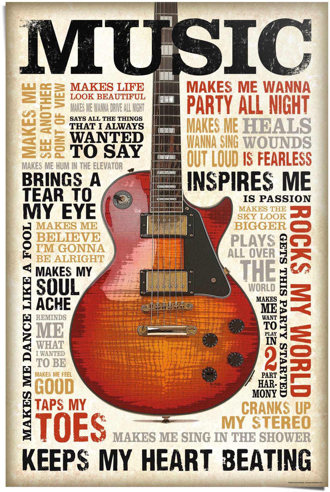 Reinders Poster "Music is Passion", (1 St.) günstig online kaufen