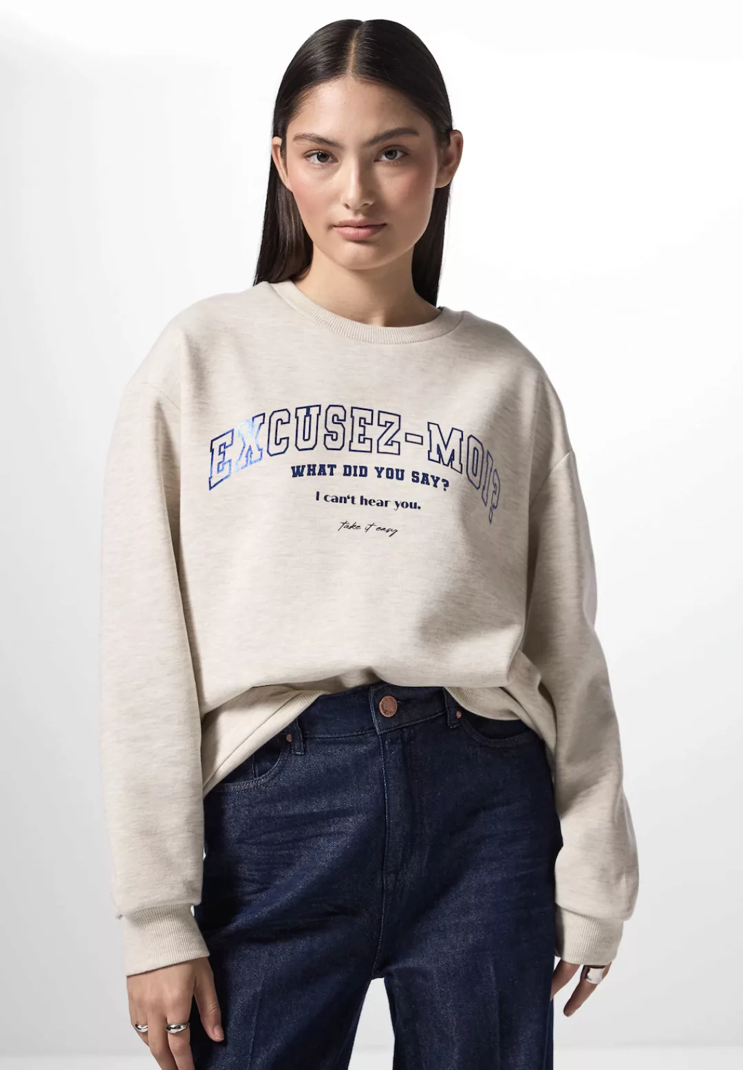 STREET ONE STUDIO Rundhalspullover, mit Wording günstig online kaufen