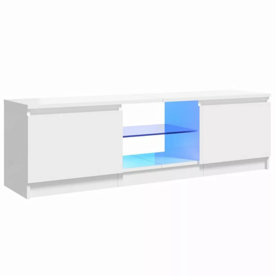 vidaXL TV-Schrank TV-Schrank mit LED Leuchten Hochglanz-Weiß 120x30x35,5 cm günstig online kaufen